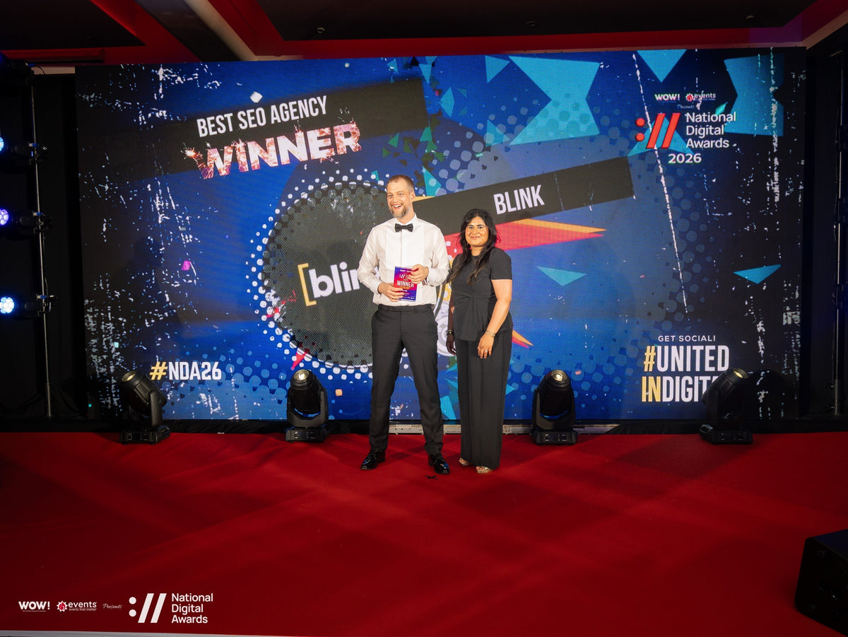 Blink wins Best SEO Agency at the National Digital Awards