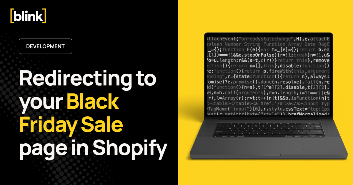 Redirecting to your Black Friday Sale page in Shopify